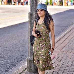 Floral green criss cross straps summer dress